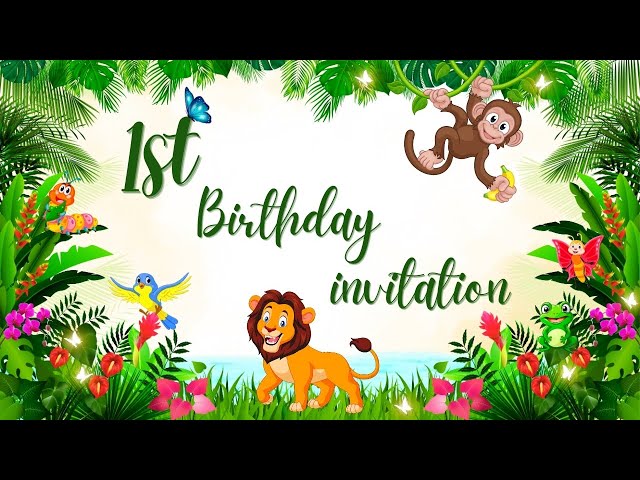 Latest Jungle Theme First Birthday Invitation Video #viralvideo #shorts