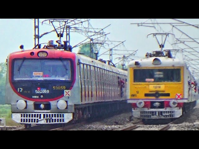 Perfect EMU Train Crossing | Howrah-Katwa Modern BEML EMU crossing Katwa-Bandel Local | ER