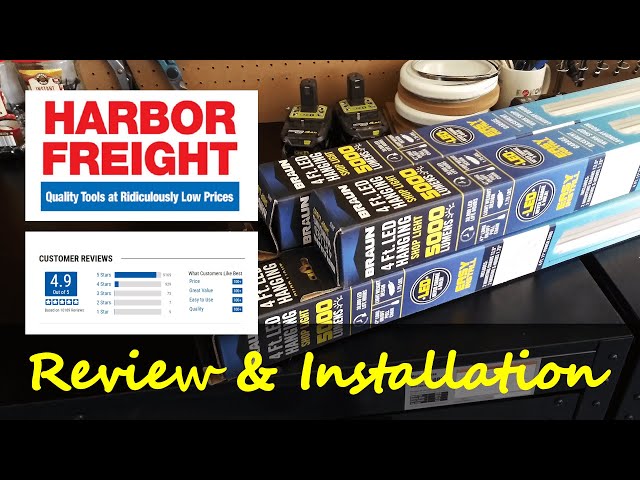 Harbor Freight Led Light | 48 Inch 5000 Lumen Shop Lights for Workshop & Garage Lighting Upgrade