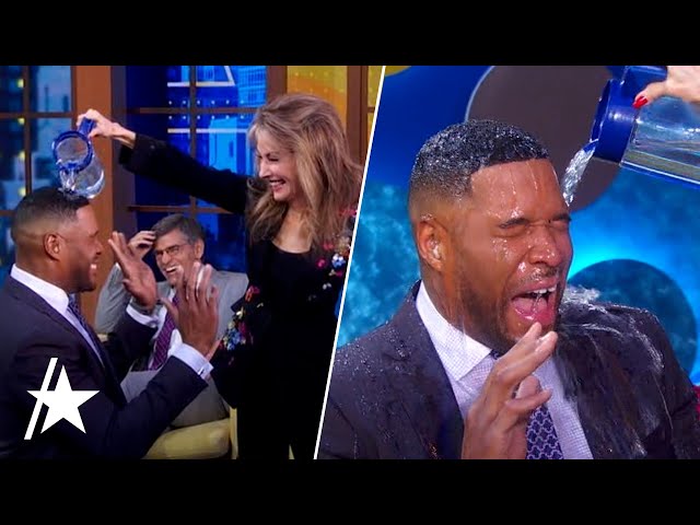 Michael Strahan DRENCHED By Susan Lucci On Live TV In Soap Opera Fight Demo