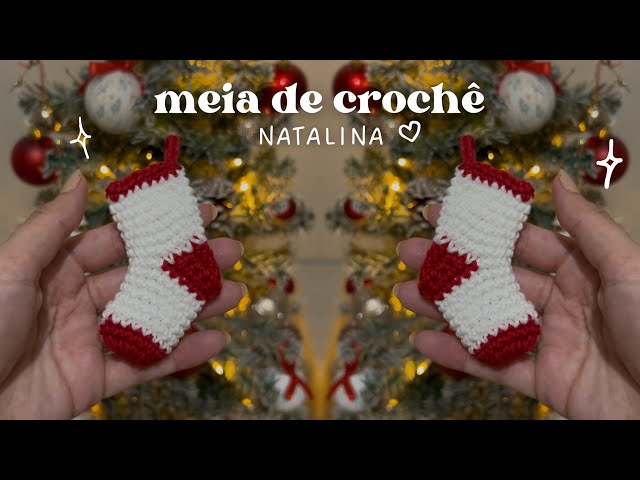 ✨ meia de crochê Natalina super fácil 🧦🎄