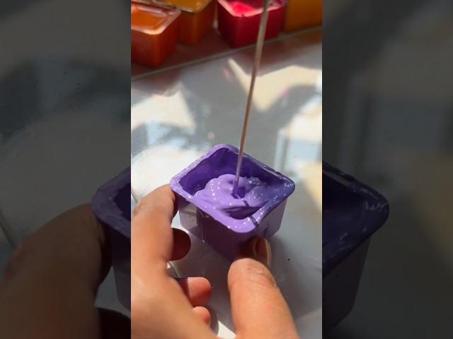 HiMi gouache cleaning || colour mixing || satisfying video || #gouache #asmr #satisfying #shorts ￼