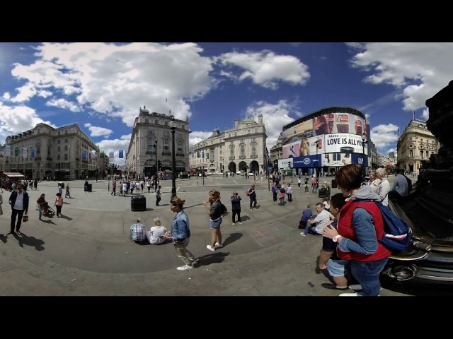 Piccadilly Circus, London - 360 Video [Royalty Free Stock Footage] $350