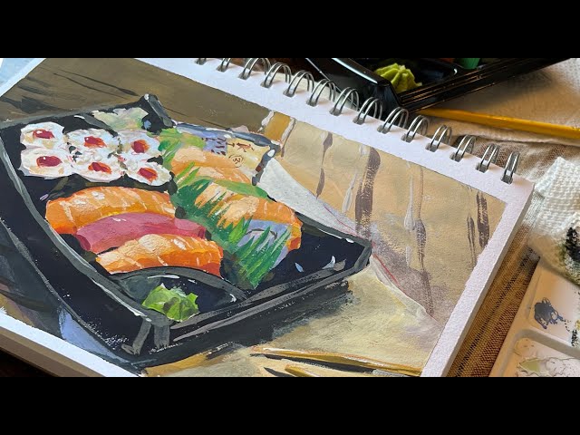 Testing out Himi Gouache paints, Sketchbook and Brushes (review)