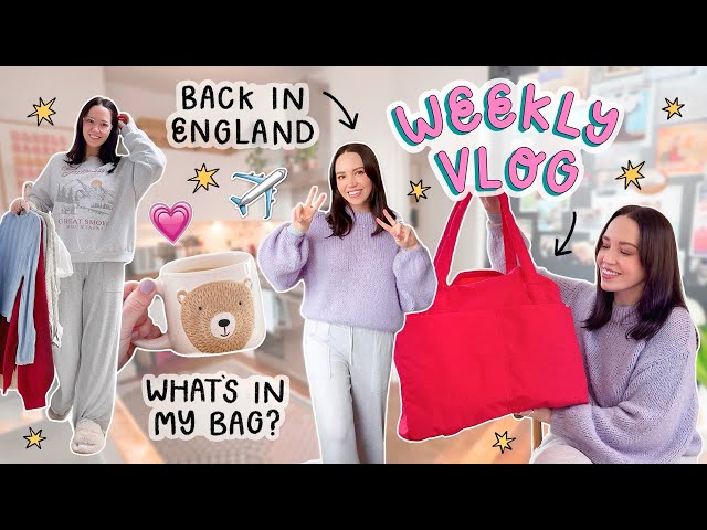 WEEKLY VLOG 23 ✨ Flying back to England, THE most productive day + what's in my carry on bag?