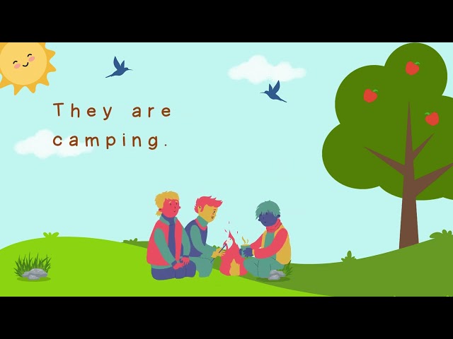 Children Song about Camping / Teaching Daily Verbs / For English Teachers