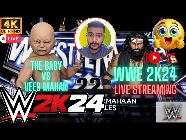 WWE2K24  The Baby vs Veer Mahan @Wrestlemania🔴 Play with Shubham | WWE Game | WWE Game Live