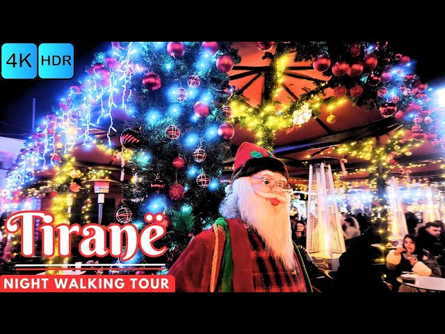 EXPERIENCE TIRANË CHRISTMAS MARKET AMUSEMENT PARK ATMOSPHERE EPS2 🇦🇱 in 4K HDR  | 4K Albania 60fps