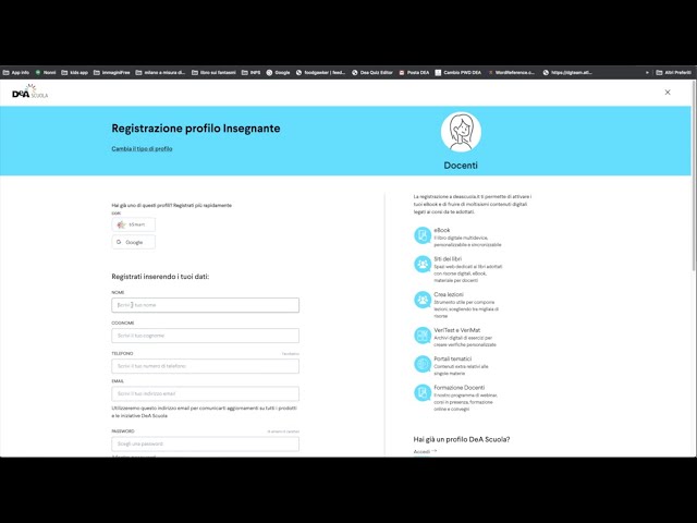 Creare un profilo docente: come registrarsi in deascuola.it