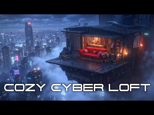 Futuristic Cozy Cyber Loft 🌆 Glowing Metropolis Rooftop | Cyberpunk Awakened