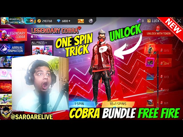 LEGENDARY COBRA BUNDLE UNLOCK - 6000 DIAMOND | FREE FIRE NEW EVENT TODAY IN LUCK ROYALE | FF EVENTS