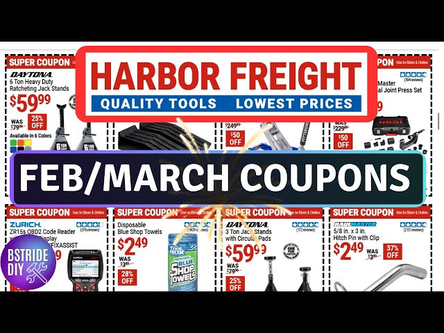 Harbor Freight February and March Super Coupons, Pre Parking Lot Sale