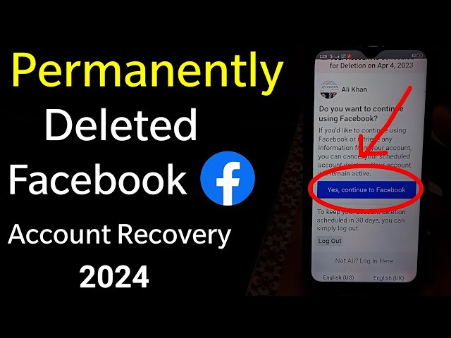 How to recover permanently delete facebook account