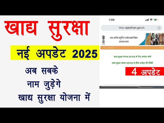 Khadya Suraksha Yojana new update 2025 | khadya Suraksha Yojana new form | खाद्य सुरक्षा योजना 2025