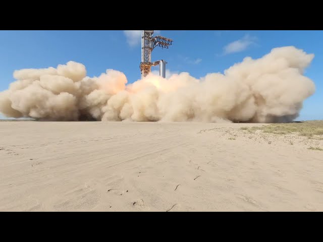 Starship B7 14-engine Test-fire, 11/14/22, VR180 Timelapse