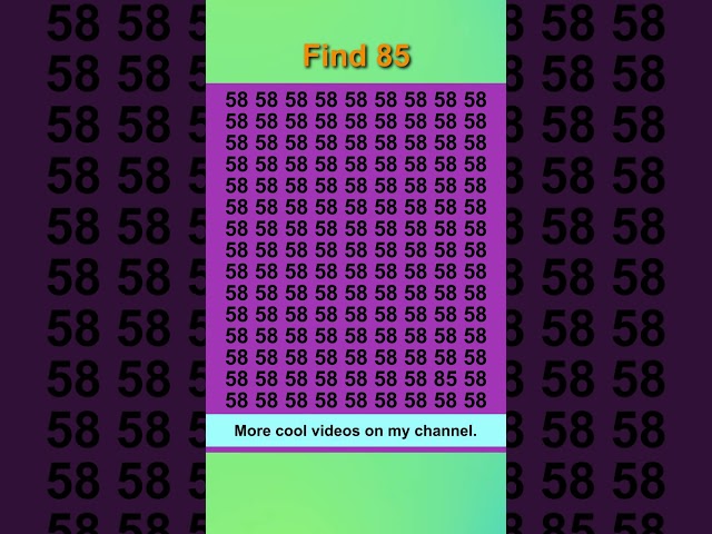 Digital puzzle. Find number 85