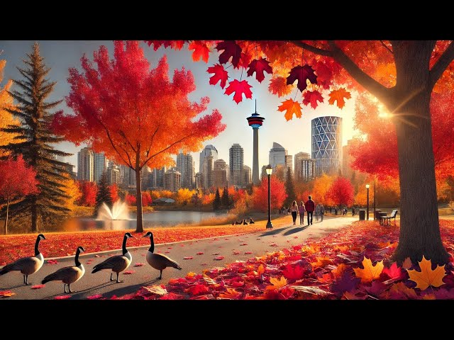 Autumn in Calgary | Fall in Alberta Canada 🍁 🇨🇦 | Magnificent Charm of Autumn in Canada | 4K Video