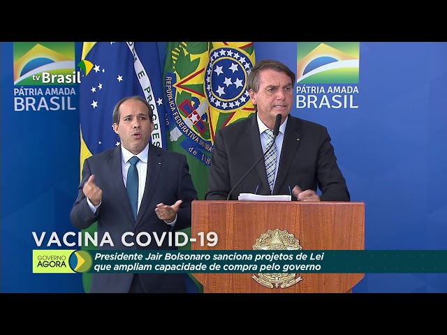 #AoVivo: Presidente Jair Bolsonaro sanciona PLs para aquisição de vacinas contra a #covid19