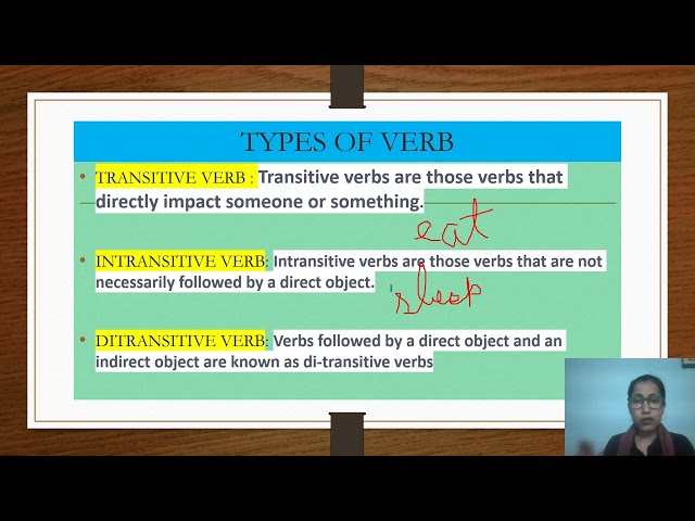 VERB/ DEFINITION & TYPES