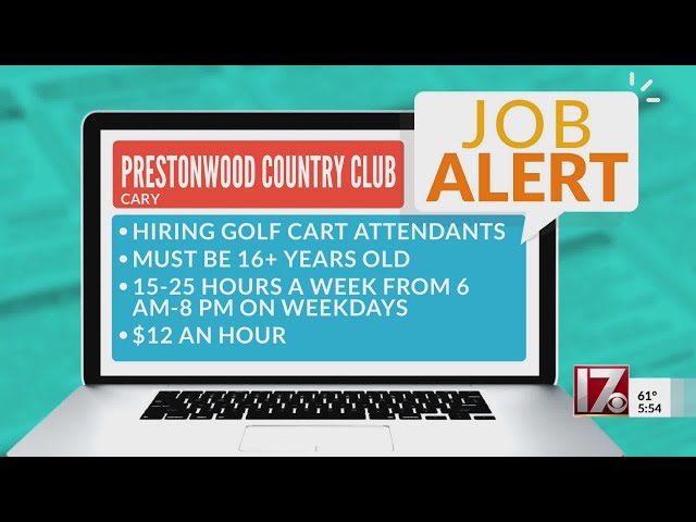 Job Alert: Golf cart attendants needed at Prestonwood Country Club in Cary