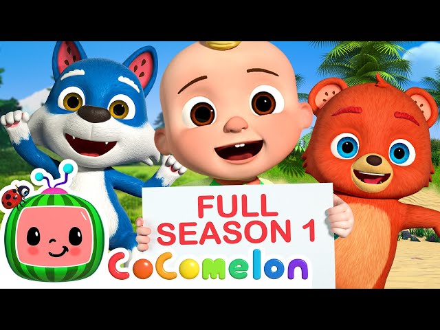 Full Season 1 ⭐ - CoComelon JJ's Animal Time | Wheels on the Bus, Apples and Bananas + MORE