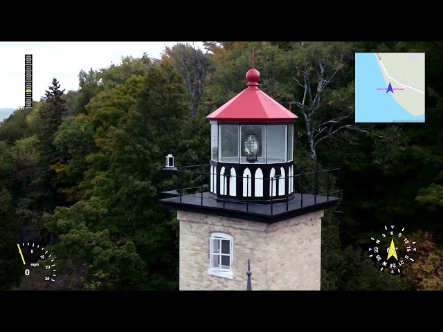 4K Drone Flight - Peninsula State Park Fall Colors, Door County, Wisconsin  Oct   2024