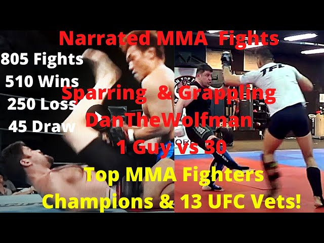 DanTheWolfman vs 30 Top MMA Champion Fighters 13 UFC Vets Narrated REAL Sparring Fights & Jiu-jitsu