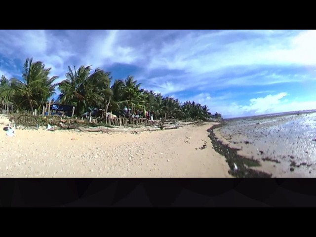 Studying the coast of Kiribati