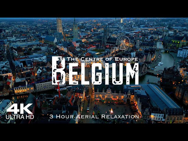 [4K] BELGIUM 🇧🇪 België Belgique 2024 | 3 HOUR Drone Aerial Relaxation Film Piano Study