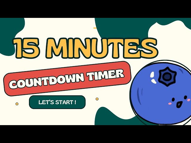 BLUEBERRY COUNTDOWN ! 🫐 15 MINUTES  15:00 countdown timer from 15  minutes to zero in seconds