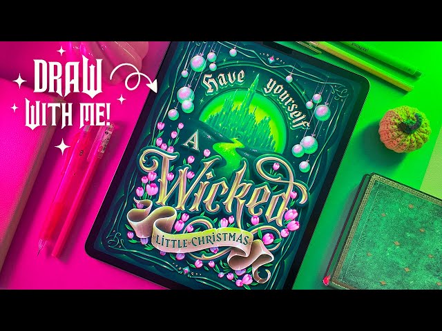 How I Created a Wicked Christmas Lettering in Procreate 🫧💚🩷🧹