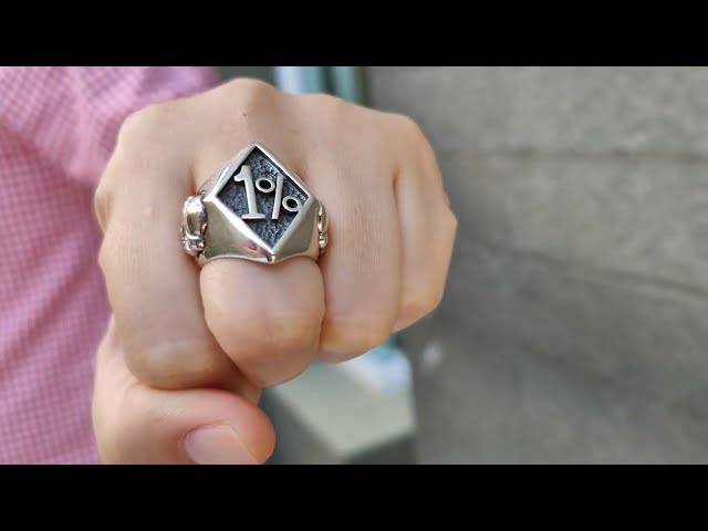 Sterling Silver Outlaw 1% Biker Ring