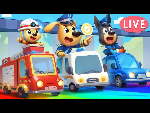 🔴LIVE | Sheriff and Driving Center | Street Vehicles | Safety Rules | Sheriff Labrador | BabyBus