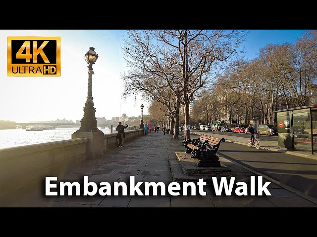 LONDON Embankment Walk | Millenium Bridge | St Paul's | 4K UHD 3D 360° binaural audio 🎧