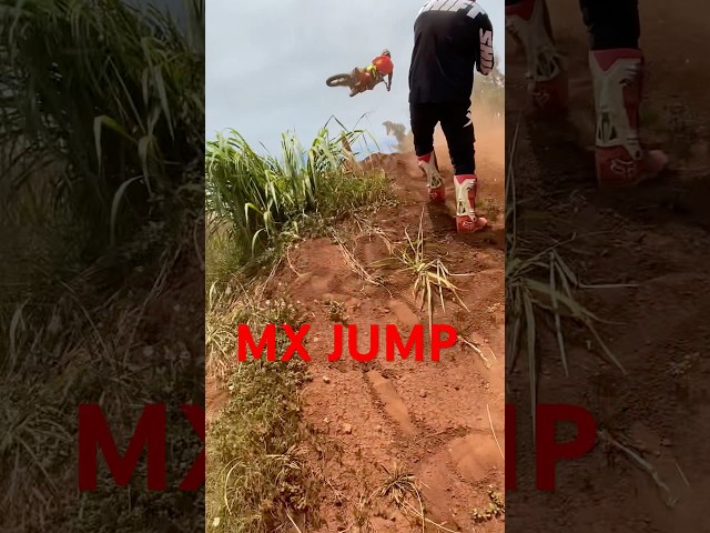 Dirt bike rider goes horizontal off the face of a jump #motocross #dirtbike #hawaii