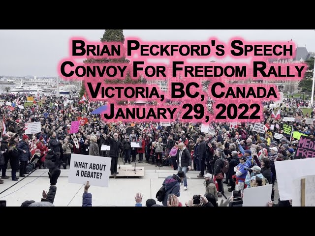 Brian Peckford's Speech, Trucker Convoy For Freedom Rally, Victoria, Canada, January 29 [Crowd View]