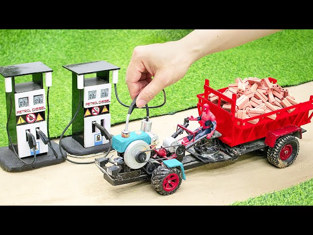 Top diy tractor making Truck Transporting Water - Crane making Pool rescues Goldfish || Village Farm