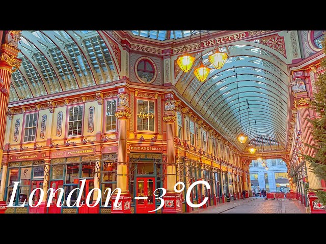 City of London Virtual Walk | London Financial District Office Time Walk | London 🥶 -3℃ [4K HDR]