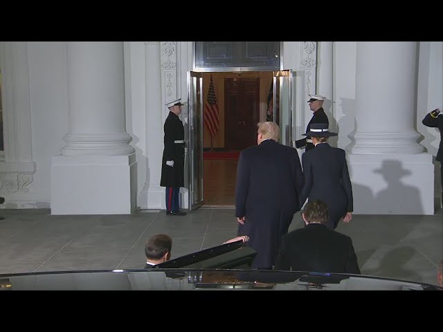 Trump arrives at White House on Inauguration Day