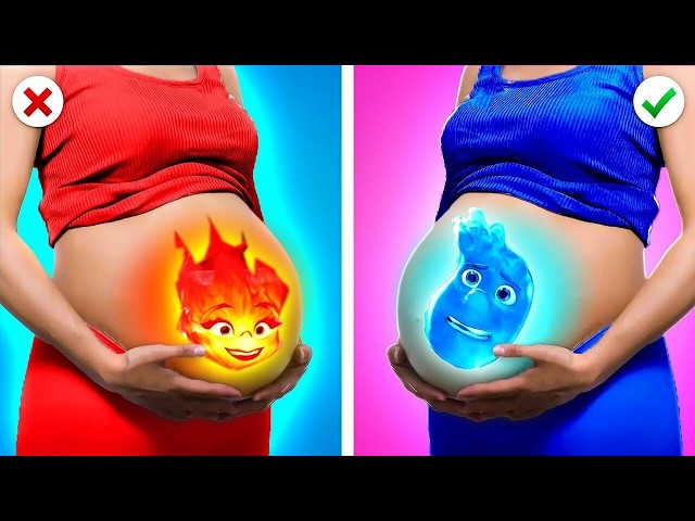 ¡Ember 🔥 y Wade 💦 de Elementos tienen hijos!Trucos para Padres de Fuego vs Agua ¡Por Kaboom Zoom!