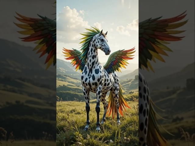 Horse + Dolmation + Parrot Hybrid #aishorts #magic #hybridanimals #shortvideo #igt #agt