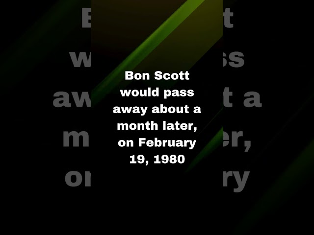 On January 27, 1980, lead singer Bon Scott played his last show with ACDC #onthisday #shorts