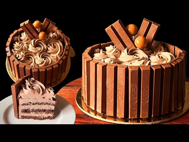 Kit Kat Swiss Chocolate Cake Without Oven | Soft Moist Eggless Cake For Birthdays & Anniversary