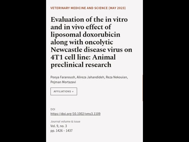 Evaluation of the in vitro and in vivo effect of liposomal doxorubicin along with onc... | RTCL.TV