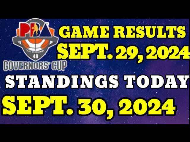 PBA Game Results September 29, 2024 | PBA Standings Today As of September 30, 2024