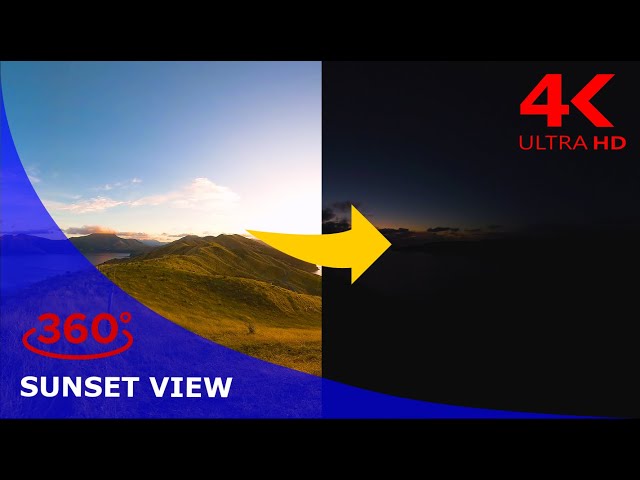 Sunset view in 360: Stunning golden hour with an amazing sea view