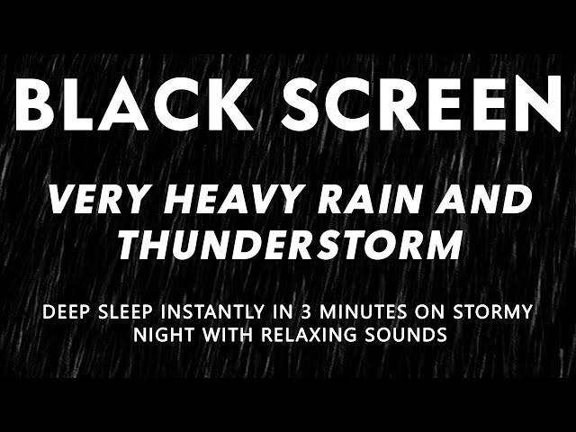 Hypnosis You into Deep Sleep  Torrential Rainstorm & Powerful Thunder of Farmhouse | Black Screen