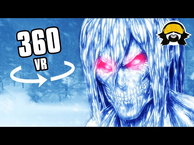 360° RUN FROM THE ICE TITAN BLIZZARD! Virtual Reality Experience!