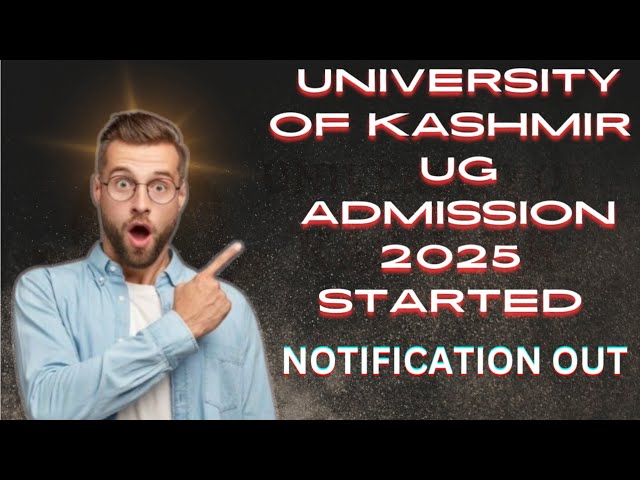 University of Kashmir UG admissions 2025 started|| Notification out #kashmiruniversity #admission