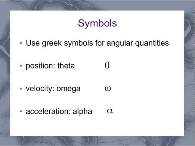 Angular Velocity and Acceleration